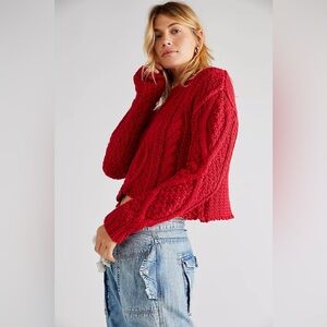 NWOT Free People Cutting Edge Cable Pullover
